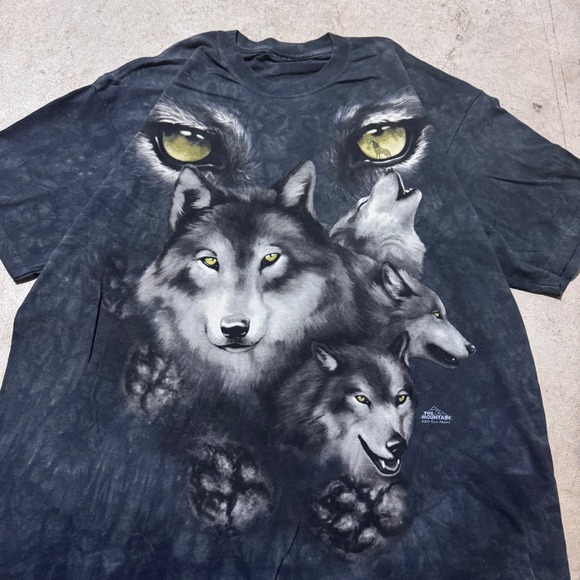 Vintage Y2K The Mountain Wolf Pack Graphic T Shirt Animal Nature Tee Black XXL - Picture 3 of 7